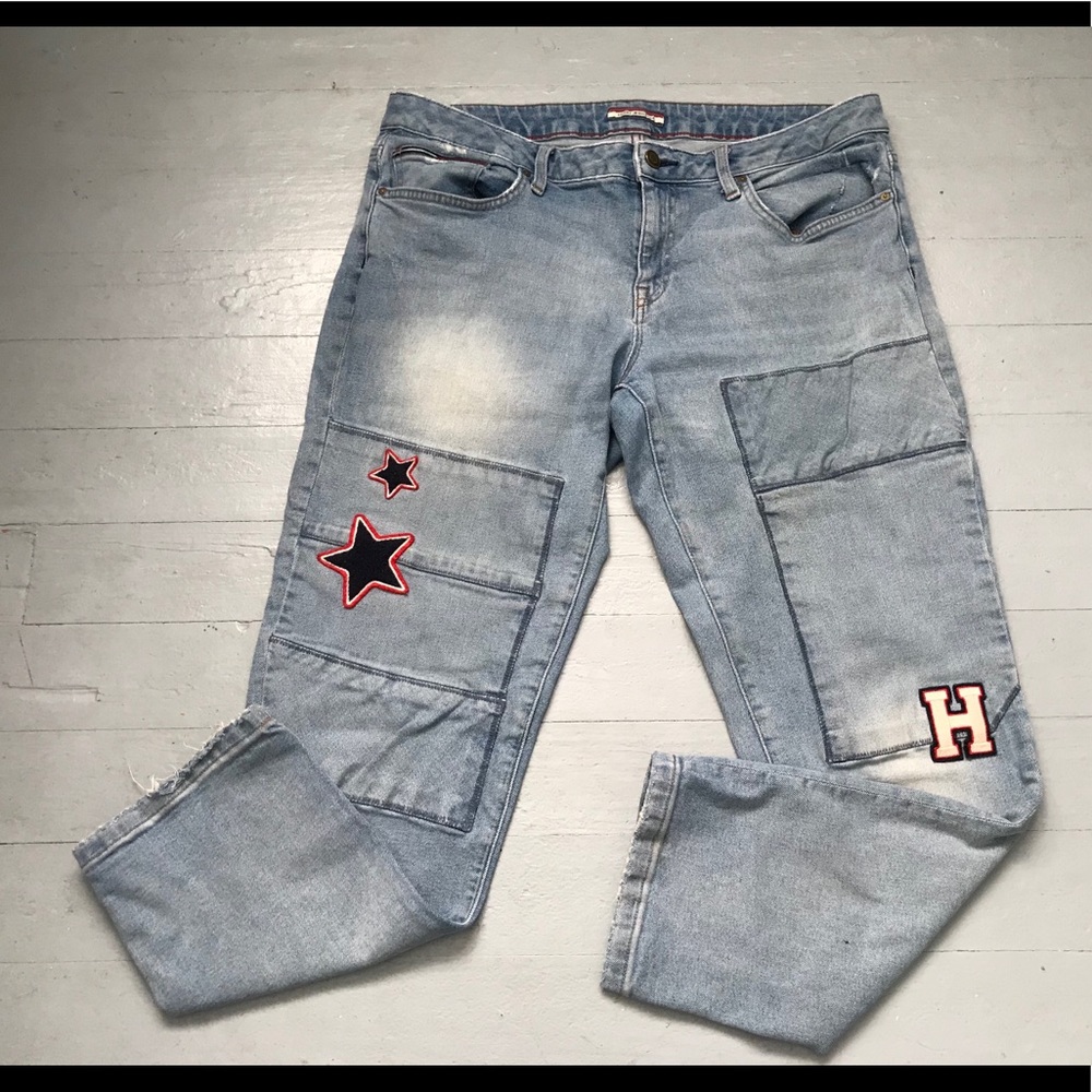 Tommy Hilfiger embroidered boyfriend jeans